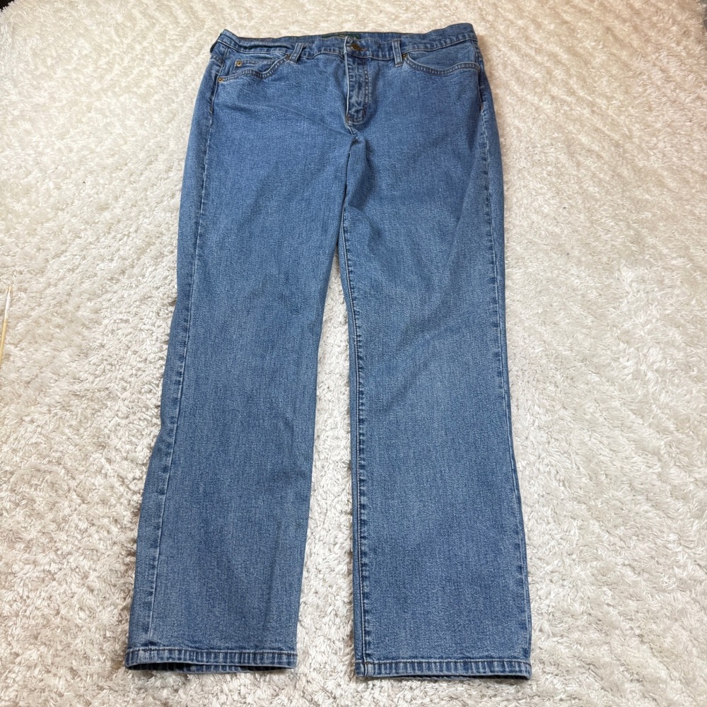LRL Lauren Jeans Co. Ralph Lauren Jeans Women's 14 Blue Denim Straight Fit Clean